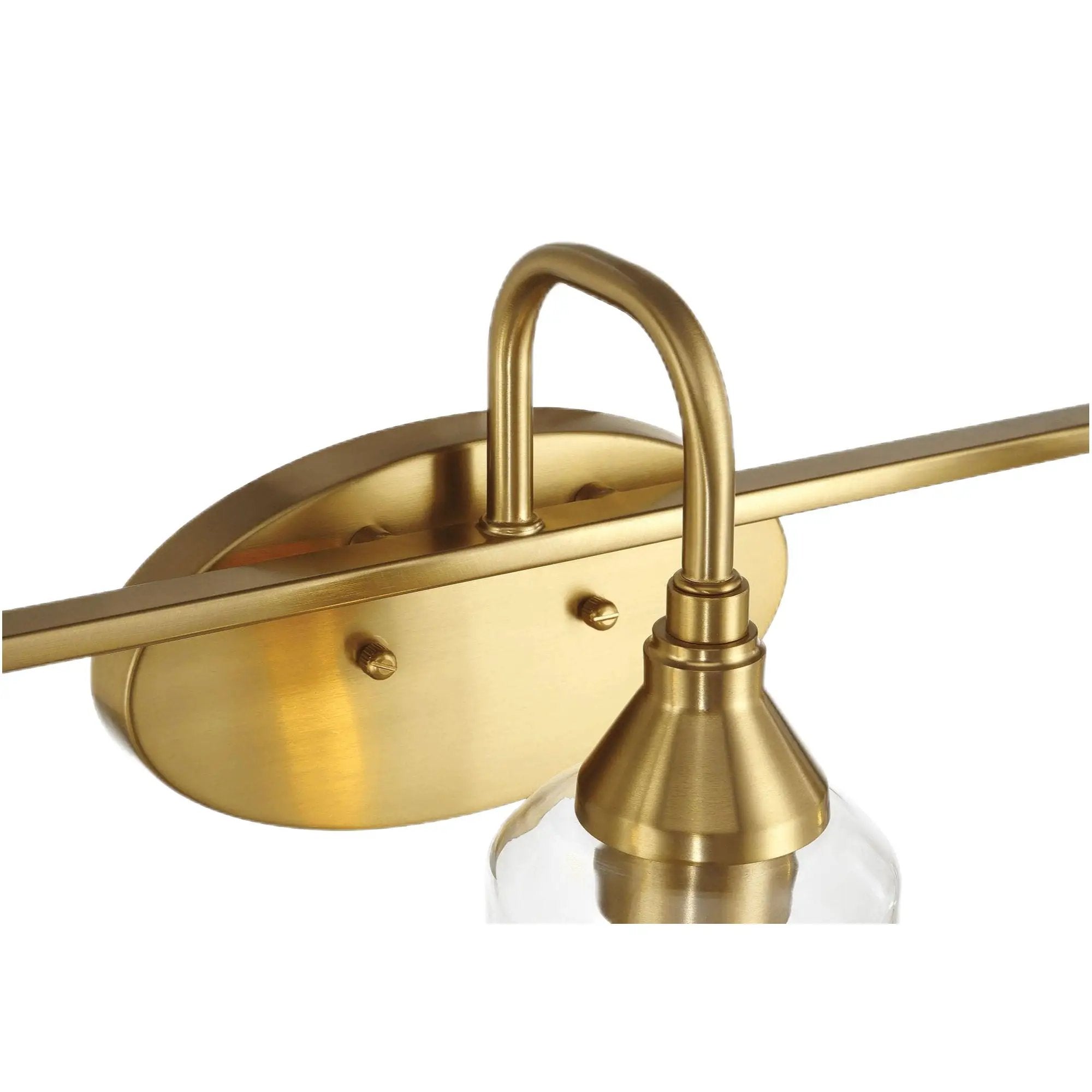3 Lights Brush Vanity Light - Clear / Gold by Unique Piece Furniture