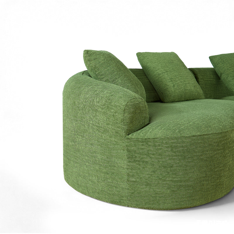 110-Inch Curved Sofa for Living Room, Oversized Recliner by HouseOfZazla