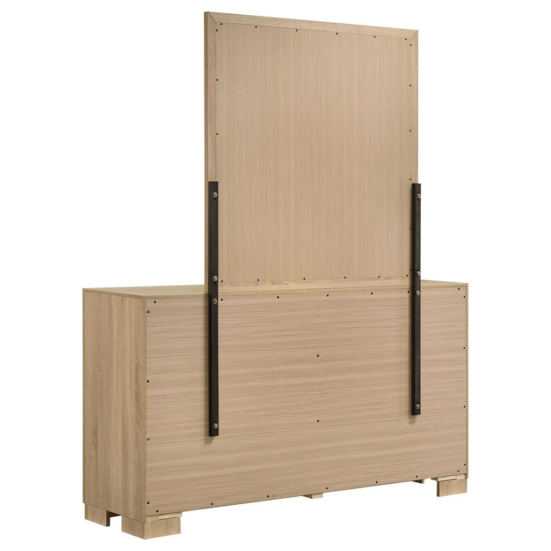 Arielle 6-drawer Bedroom Dresser with Mirror Light Oak by Unique Piece Furniture