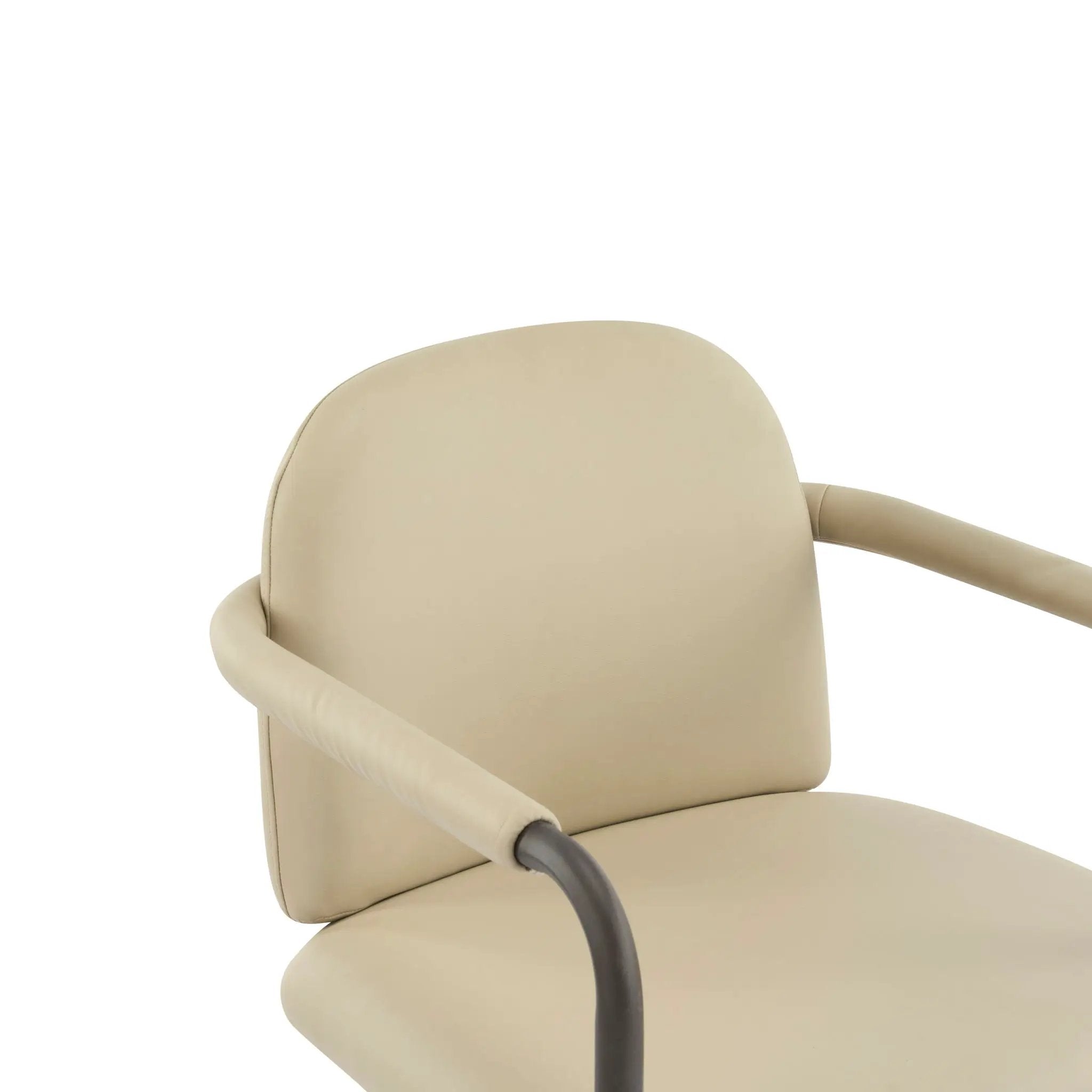Modern Dining Chair Set of 2 with Iron Frame - Espresso / Khaki by HouseOfZazla