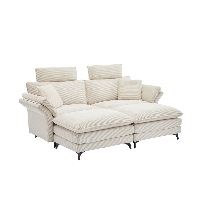 Modern Deep Seat Sectional Sofa With Ottoman by Unique Piece Furniture