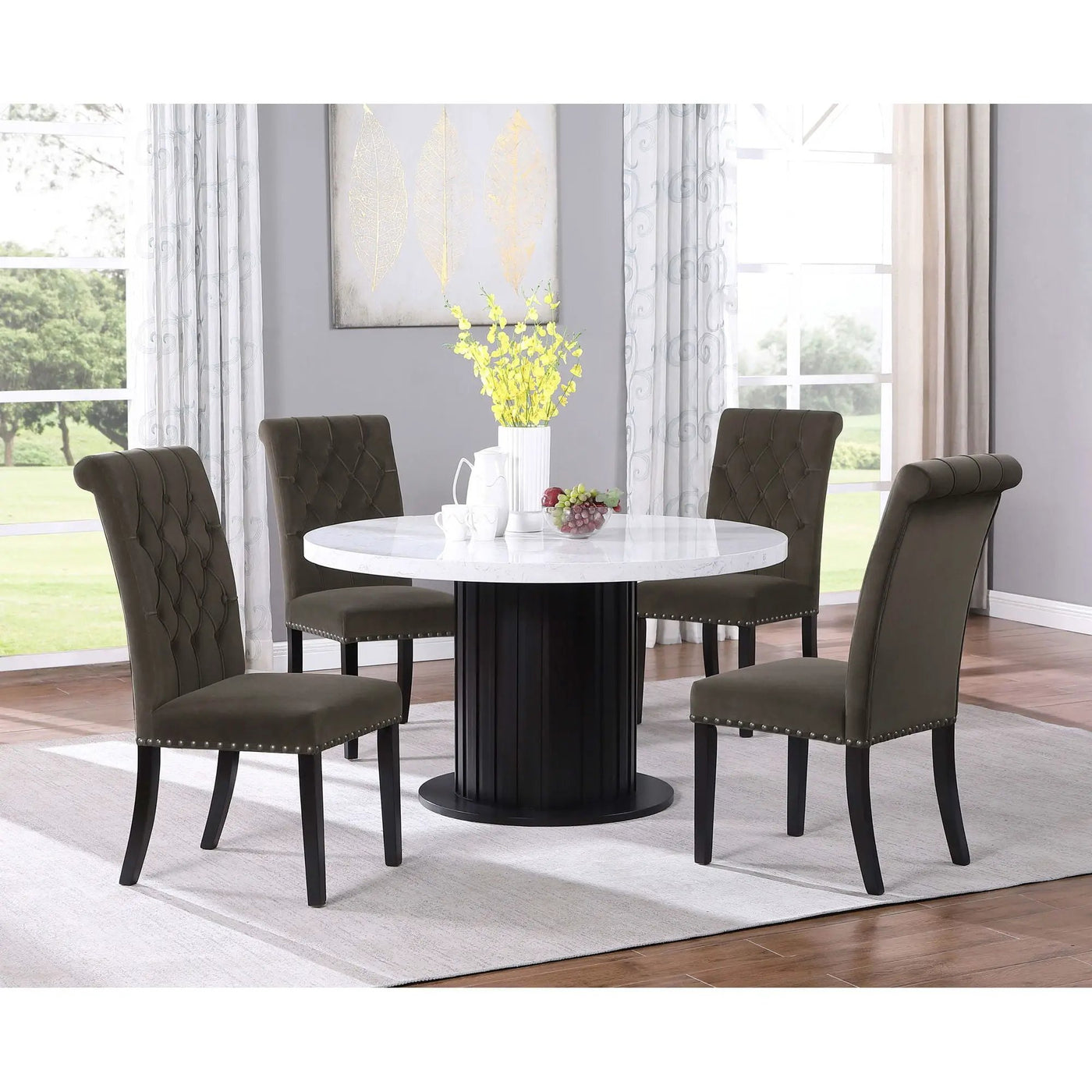 Sherry - 5 Piece Round Dining Table Set by HouseOfZazla