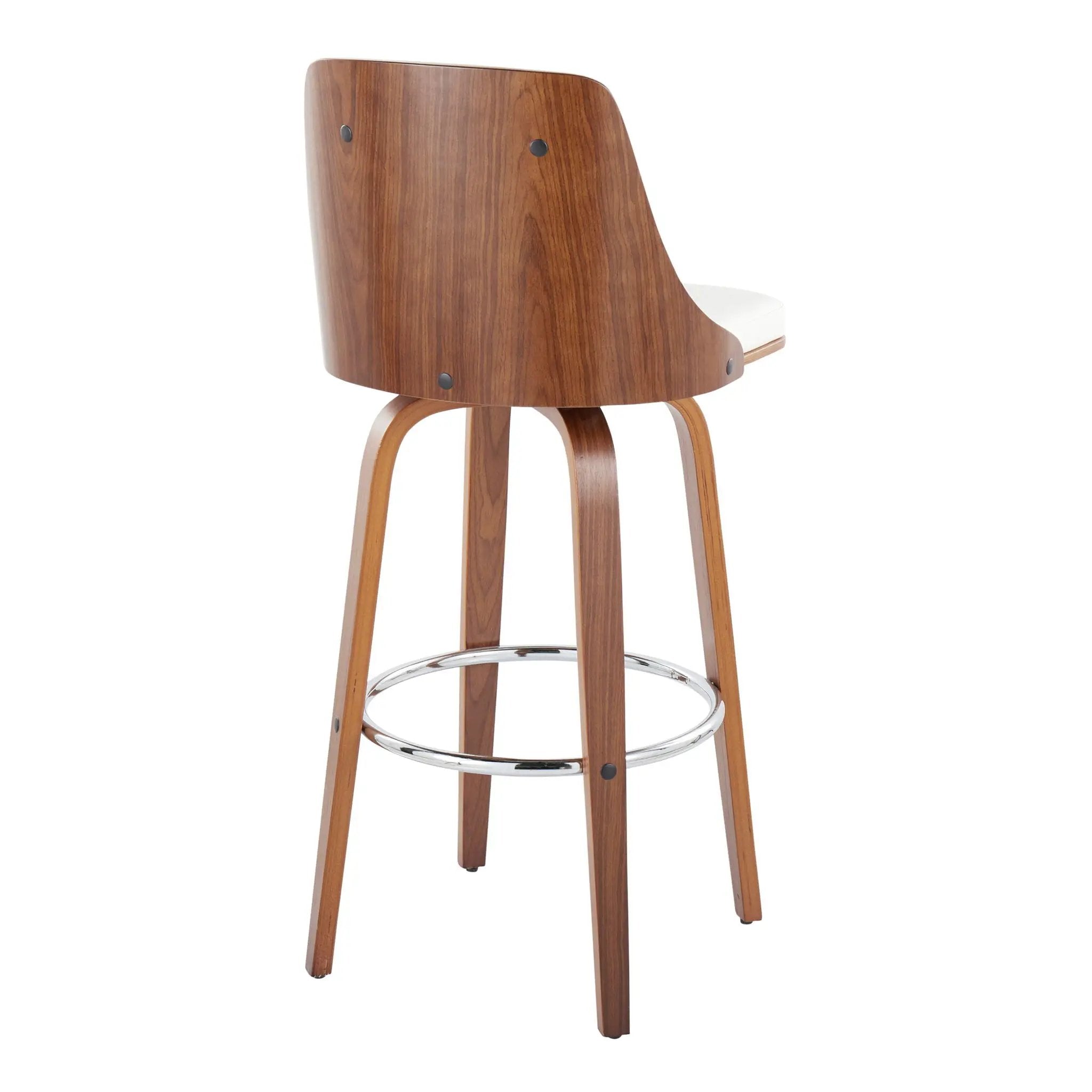 Gianna - Mid Century Modern Fixed Height Barstool With Swivel With Round Footrest (Set of 2) by Unique Piece Furniture