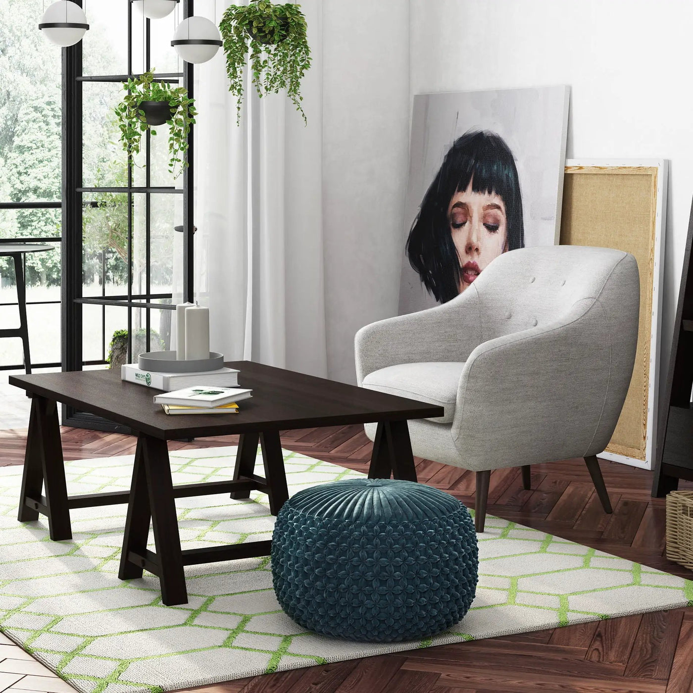 Renee - Handcrafted Round Pouf by Unique Piece Furniture