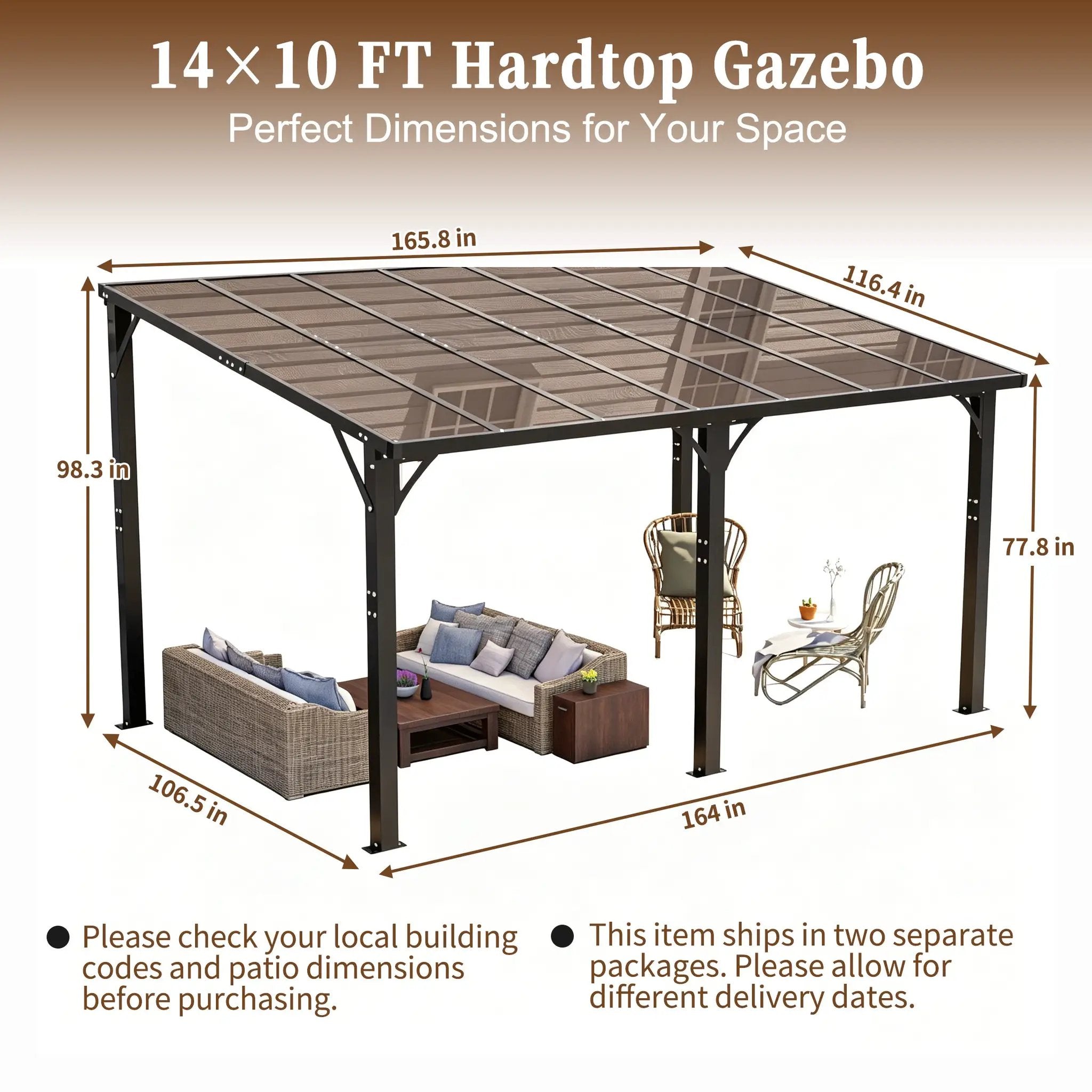 14x10 FT Hardtop Gazebo by HouseOfZazla