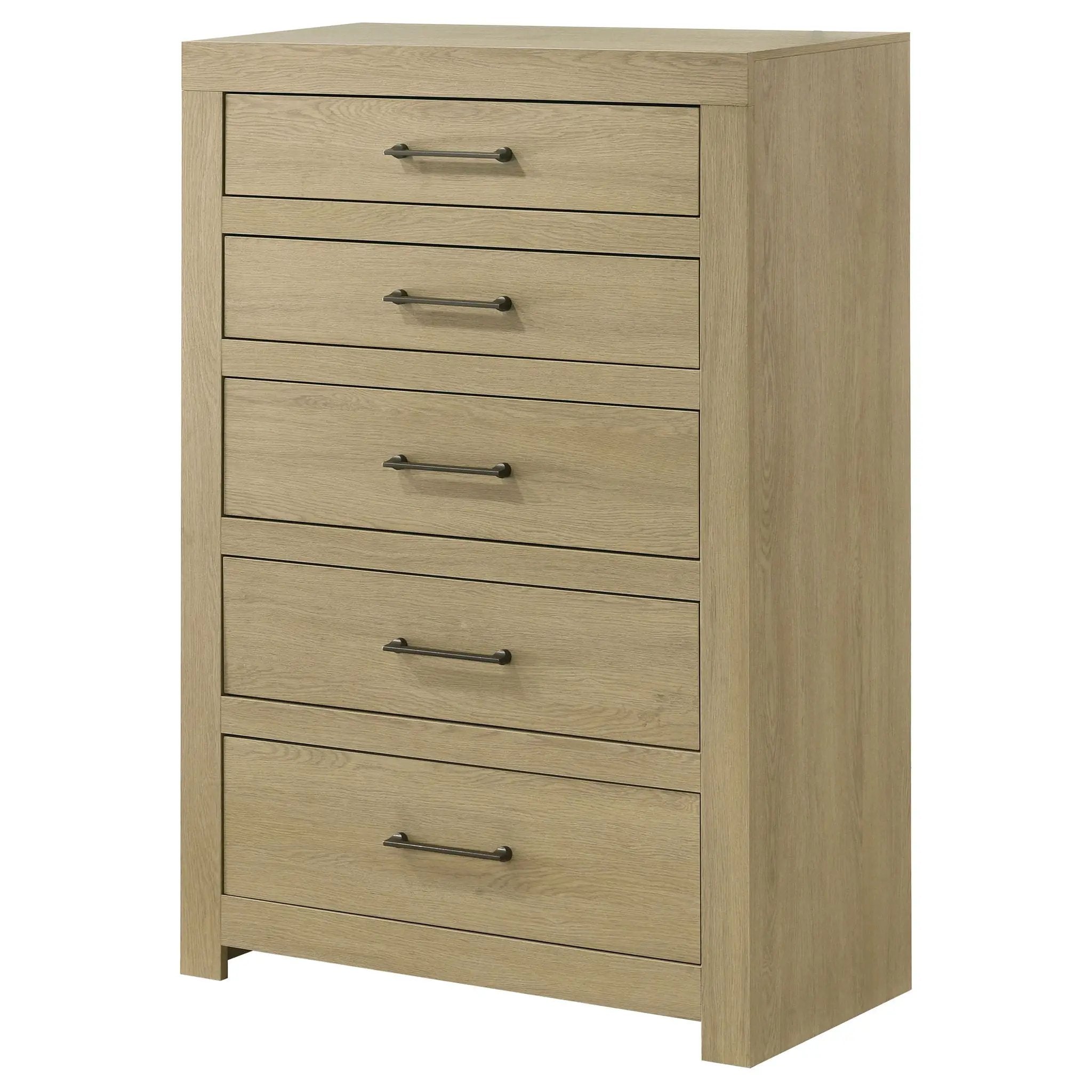 Hendricks 5-drawer Bedroom Chest of Drawers Light Oak by Unique Piece Furniture