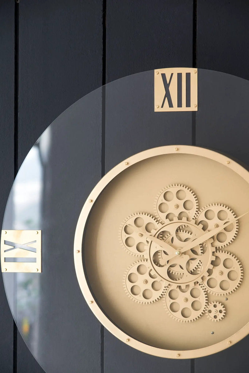 Round Moving Gear Roman Numeral Clock - Multicolor by HouseOfZazla