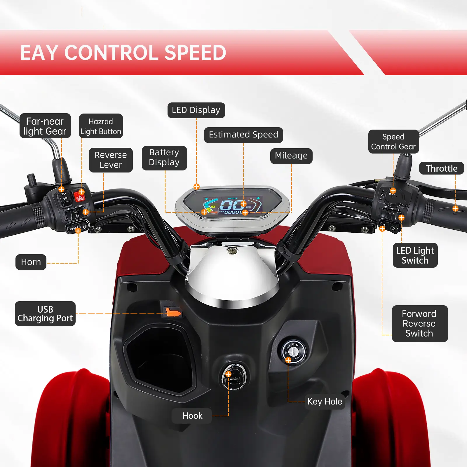 Electric Mobility Scooter with Big Size and High Power by HouseOfZazla