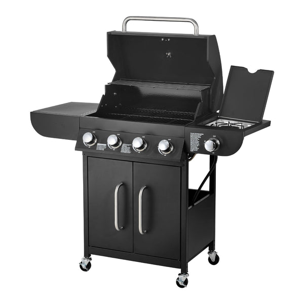 Gas Grill, 4 Burner Propane Gas Grill with Side Burner