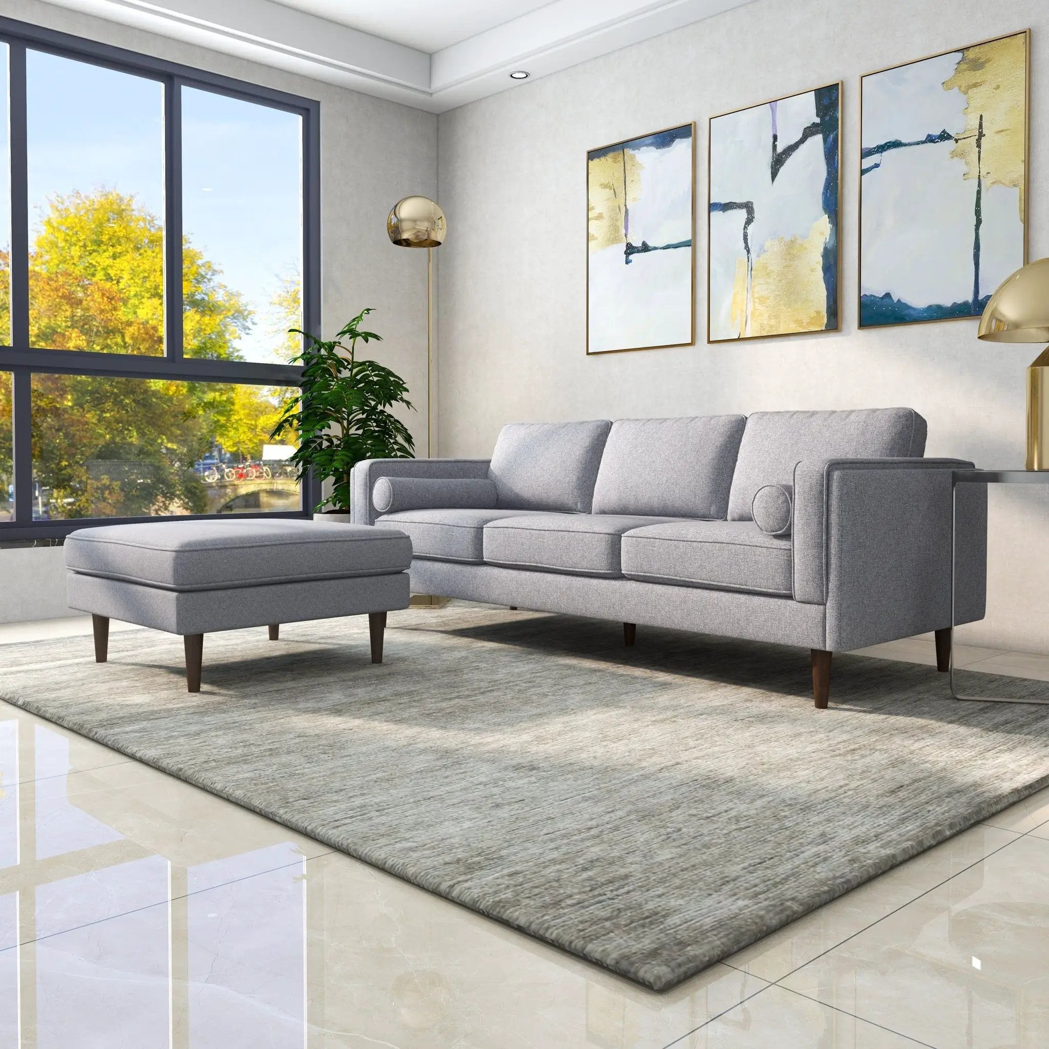 Amber - Square Upholstered Ottoman by HouseOfZazla
