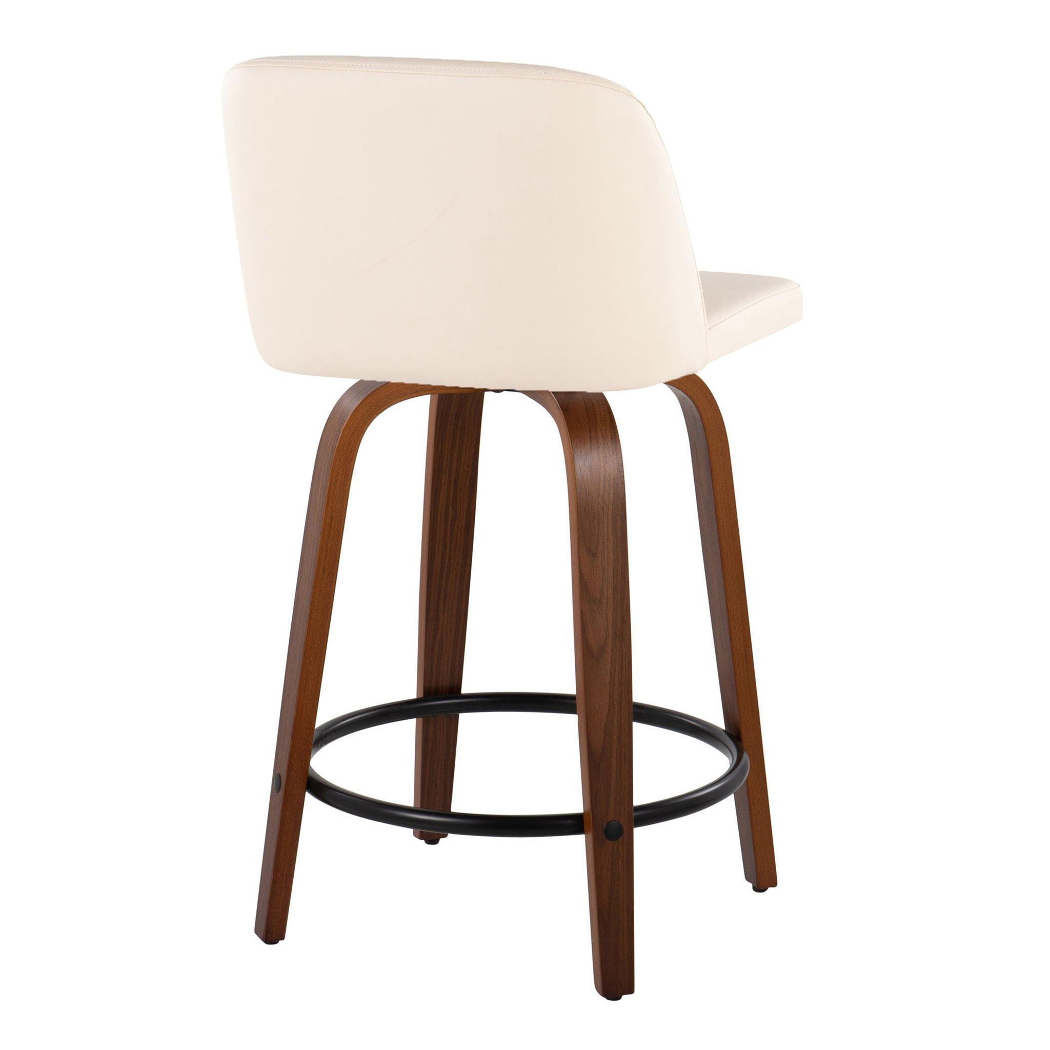 Toriano - Mid Century Modern, Fixed Height Counter Stool & Swivel And Round Footrest (Set of 2) by HouseOfZazla