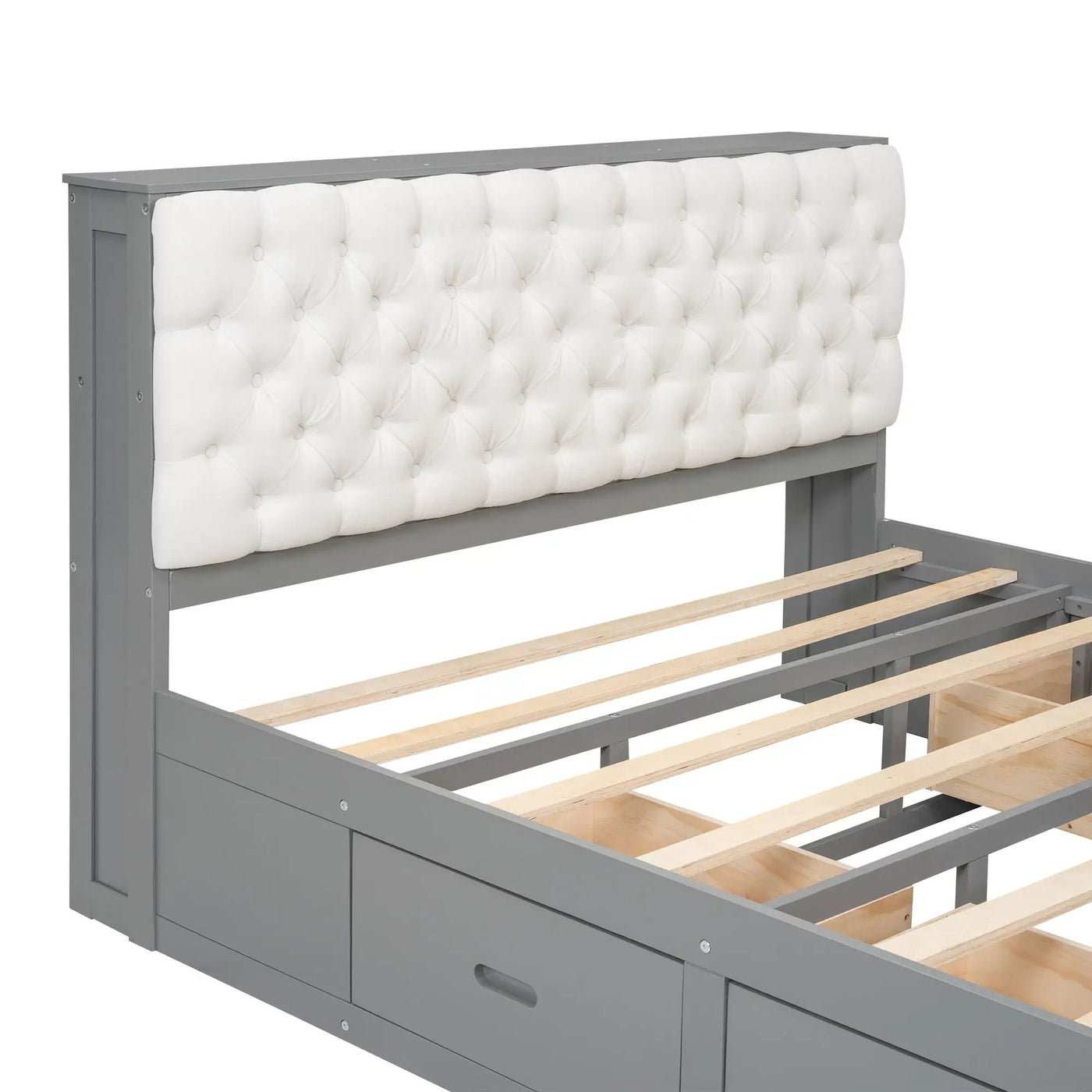 Platform Bed With Storage Headboard, Shoe Rack And 4 Drawers by HouseOfZazla