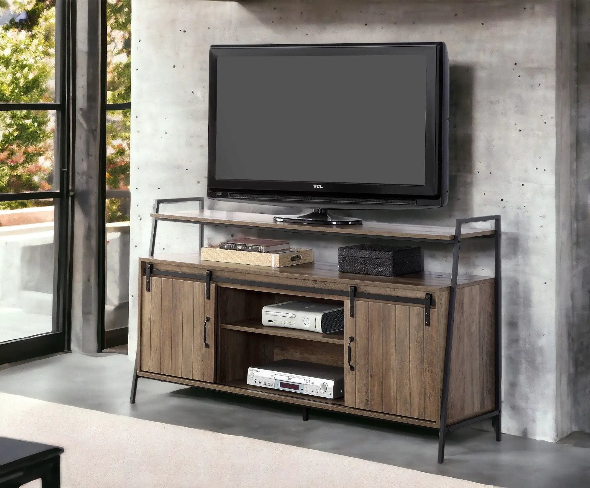 Rashawn - Rustic TV Stand - Oak by HouseOfZazla