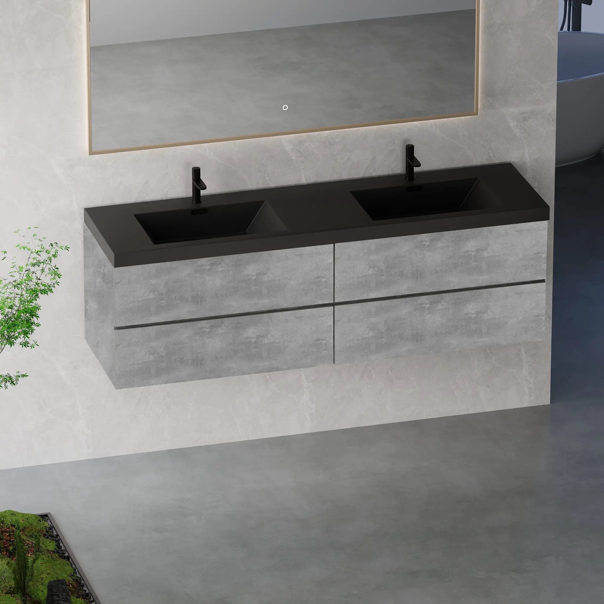 72" Floating Vanity with Sink, Modern Wall-Mounted Storage Cabinet by HouseOfZazla