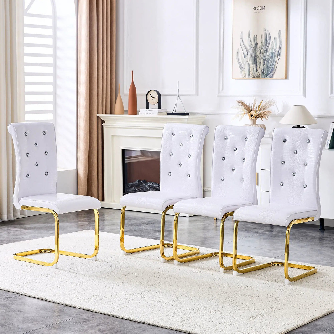 Elegant Design Alligator Skin Upholstered Dining Chairs by HouseOfZazla