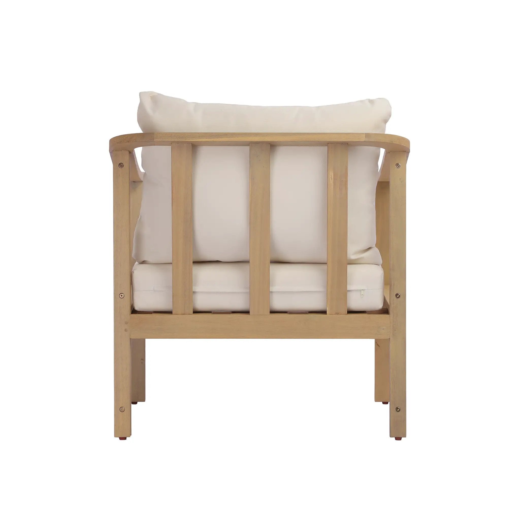 Acacia Wood Patio Furniture Club Chair with Soft Cushion by HouseOfZazla