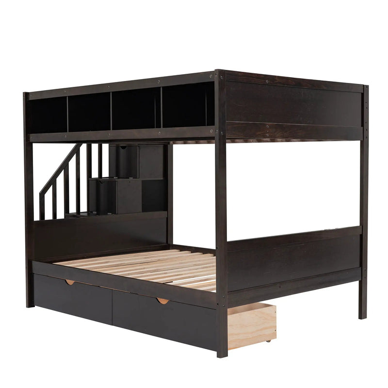 Bunk Bed With Shelfs, Storage Staircase And 2 Drawers by Unique Piece Furniture