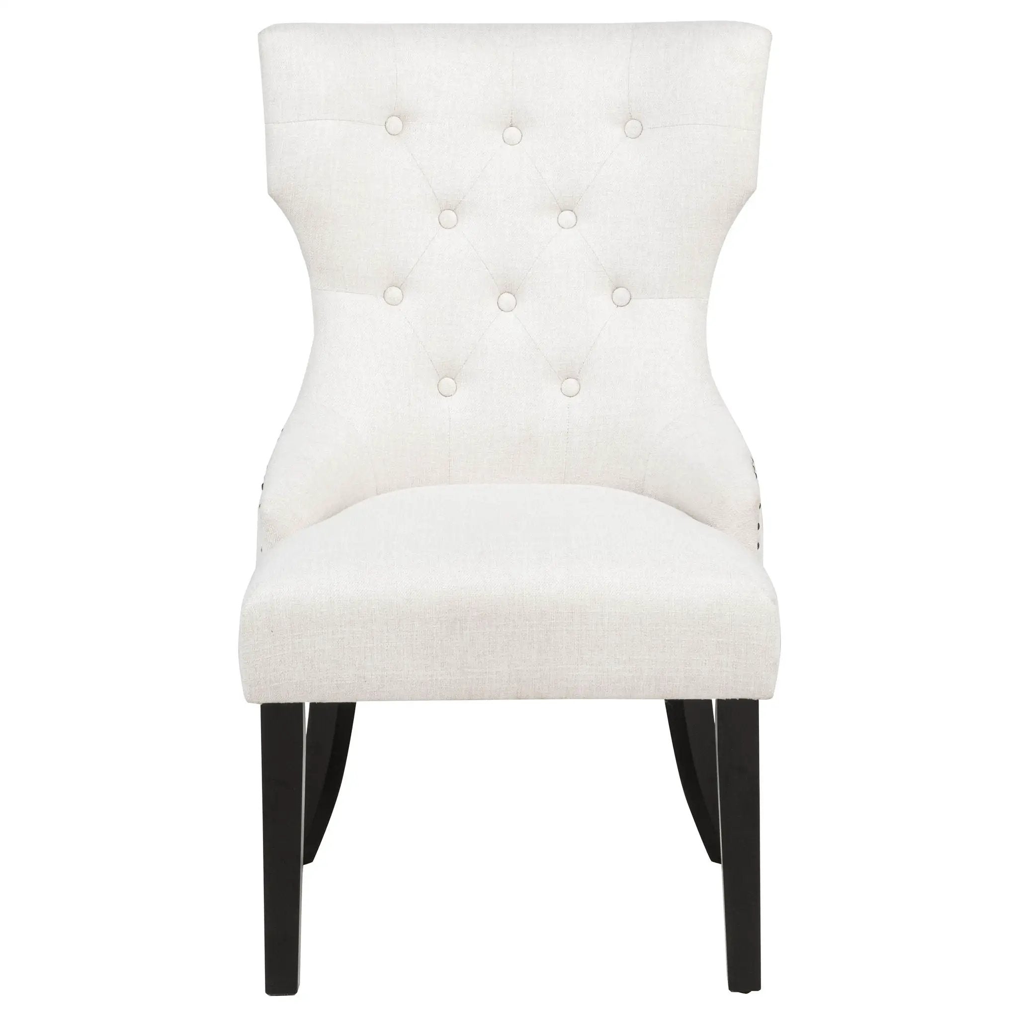 Baney Fabric Upholstered Dining Side Chair Cream and Black by Unique Piece Furniture