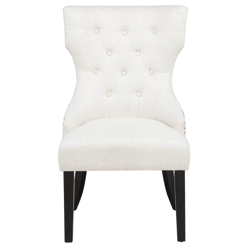 Baney Fabric Upholstered Dining Side Chair Cream and Black by Unique Piece Furniture