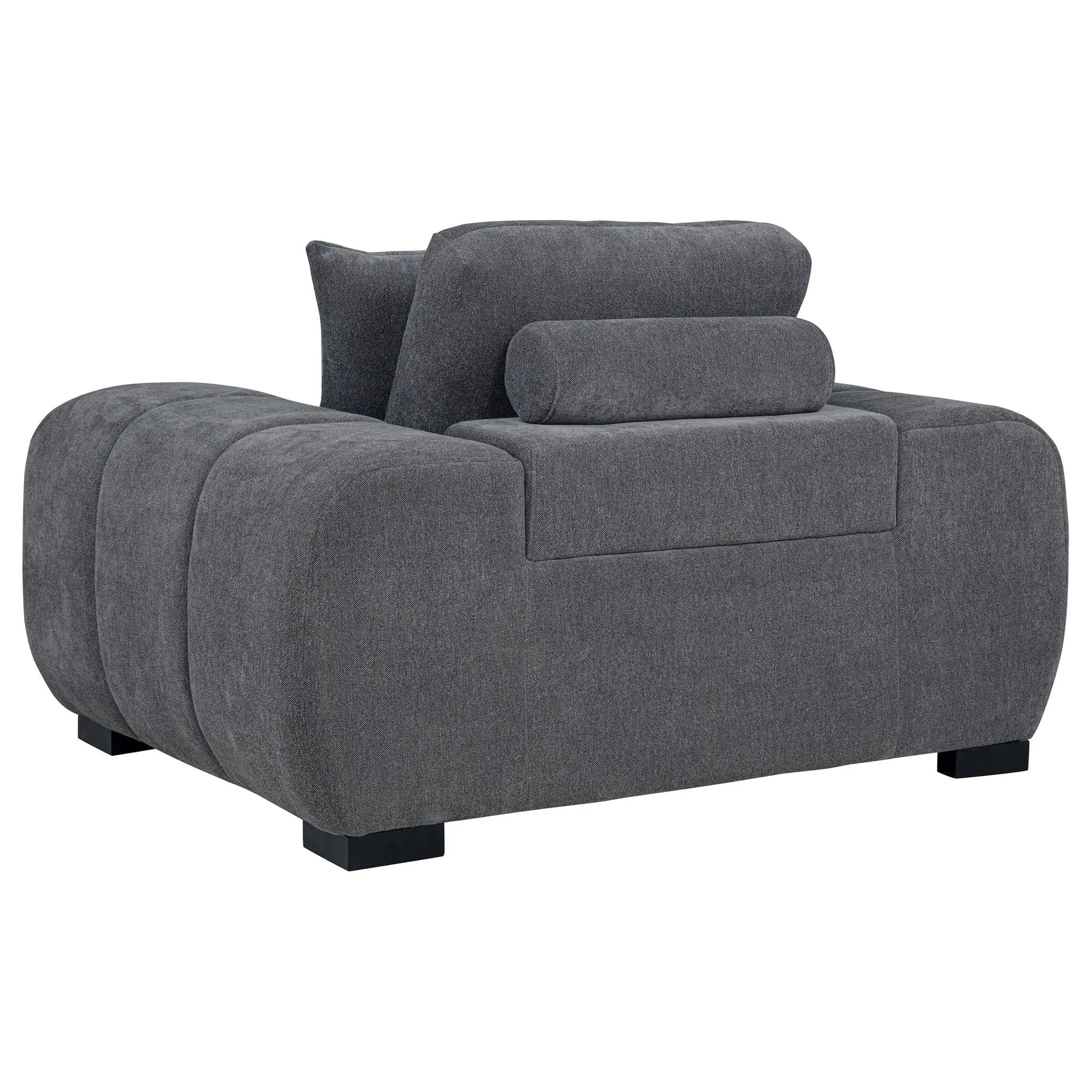 Octavia Upholstered Track Arm Accent Chair Charcoal Grey by Unique Piece Furniture