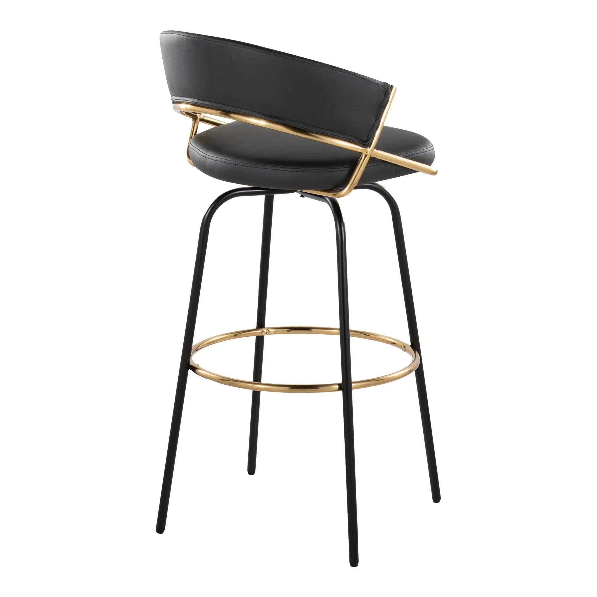 Jie - Fixed Height Contemporary Barstool With Swivel Round Footrest (Set of 2) by Unique Piece Furniture