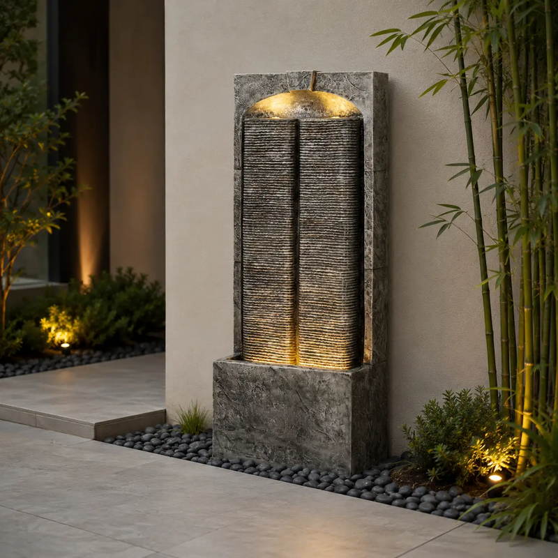 Cascading LED Outdoor Water Fountain - 39" H by HouseOfZazla