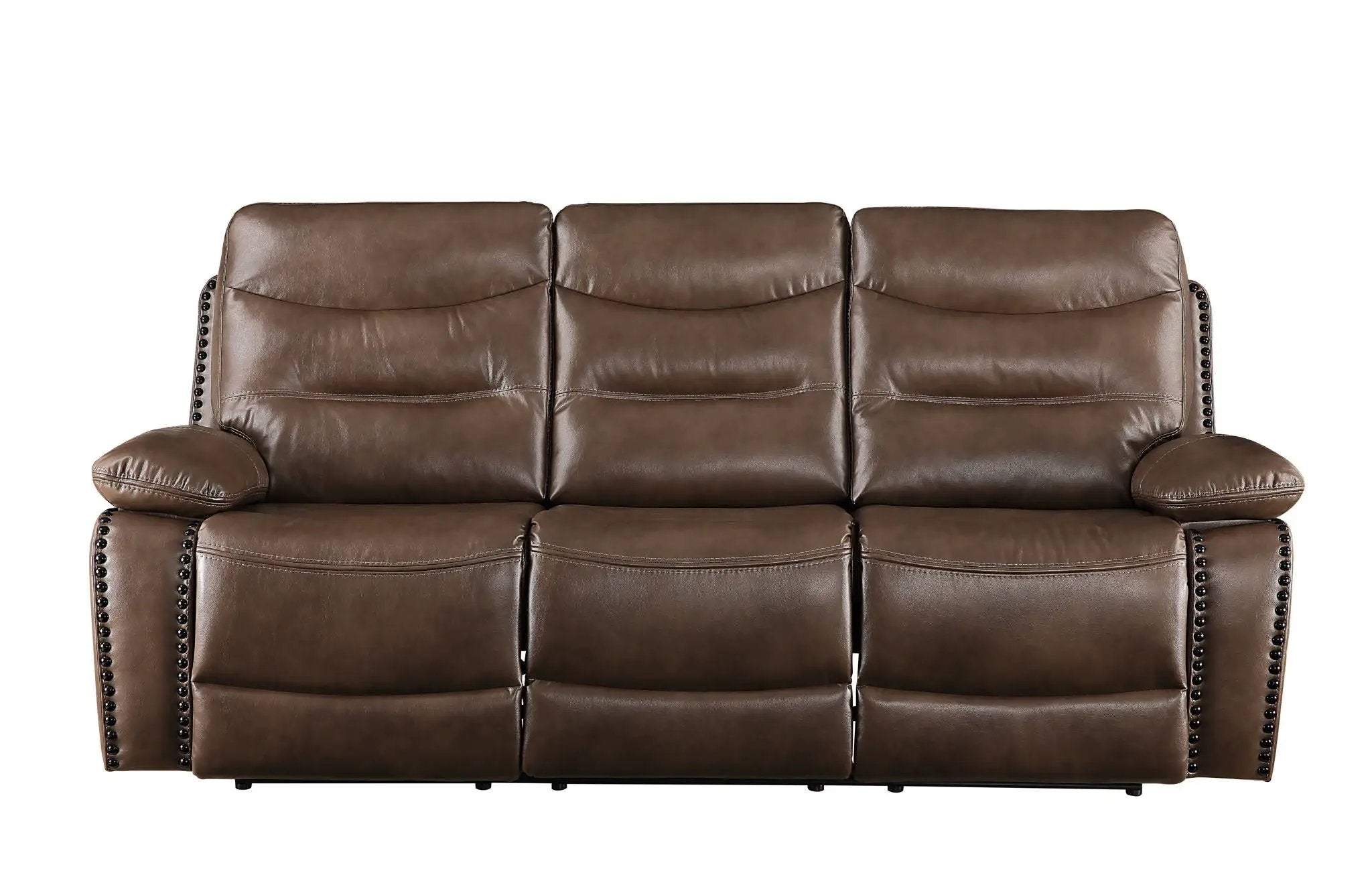 Aashi Leather Gel Match 3 Piece Recliner Living Room Set - Brown by HouseOfZazla