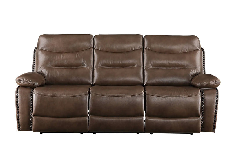 Aashi - Leather Gel Match Recliner Sofa - Brown by Unique Piece Furniture
