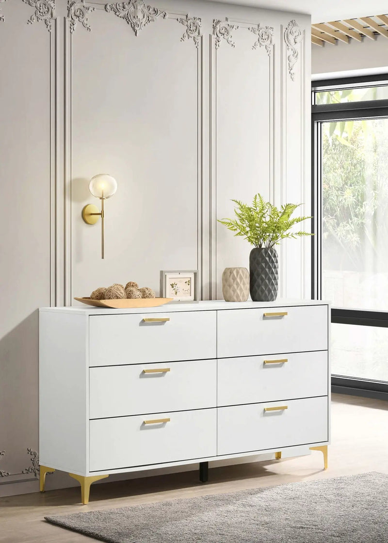 Kendall 6-drawer Dresser White by Unique Piece Furniture