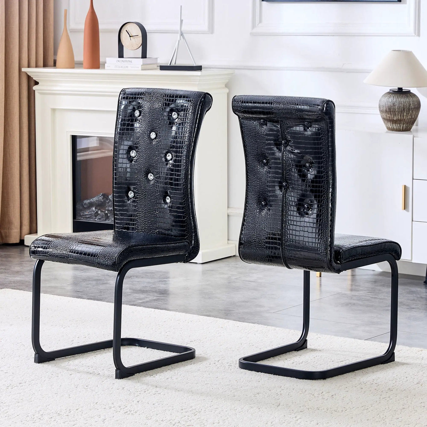 Alligator Skin Upholstered Dining Chairs by HouseOfZazla