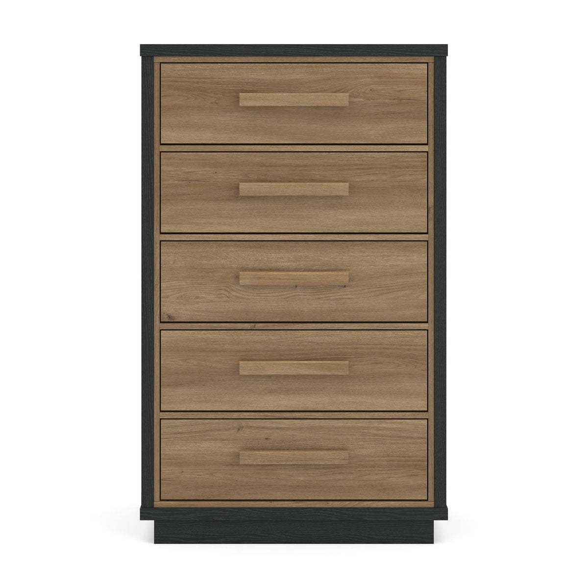 Kozmour - Five Drawer Chest - Black / Brown, photo 3 of 7