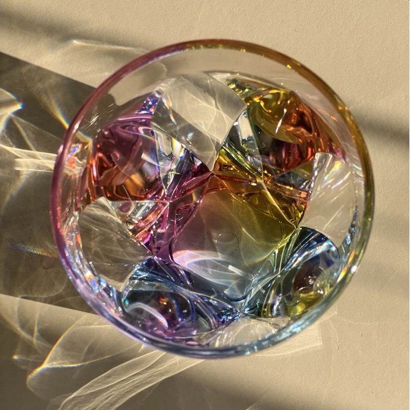 Leading Ware Rainbow Diamond Acrylic Glasses Drinking (Set of 4) Dof 9Oz Bpa Free Plastic Cocktail Glasses - Clear by HouseOfZazla