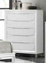 Tarian Accent Chest with Acrylic Legs and 5 Drawers - White, photo 2 of 4
