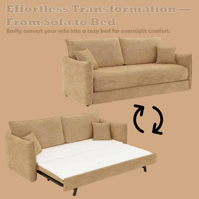Cadie - Sofa With 2 Pillows - Mocha by HouseOfZazla