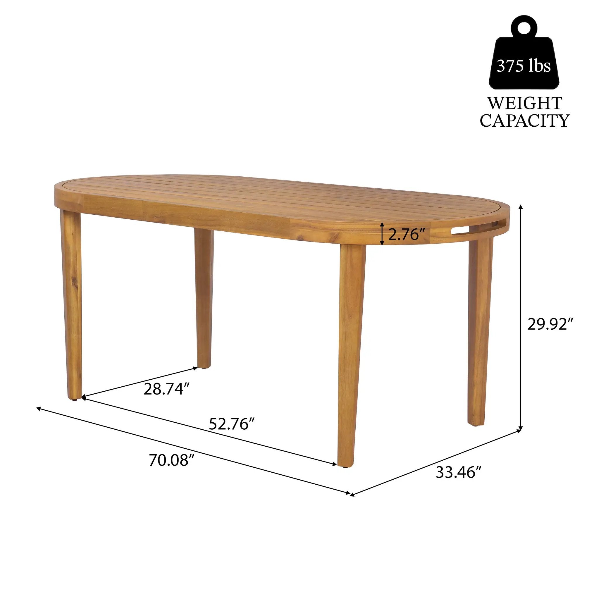 7-Piece Outdoor Acacia Wood Dining Set by HouseOfZazla