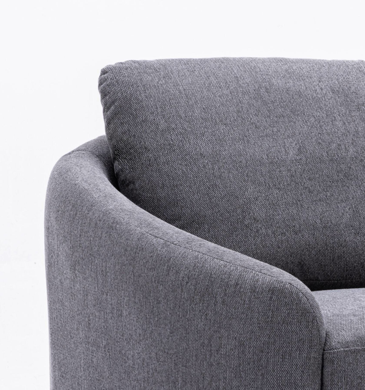 Yuina Linen Loveseat with Chrome Metal Legs - Gray, photo 2 of 4