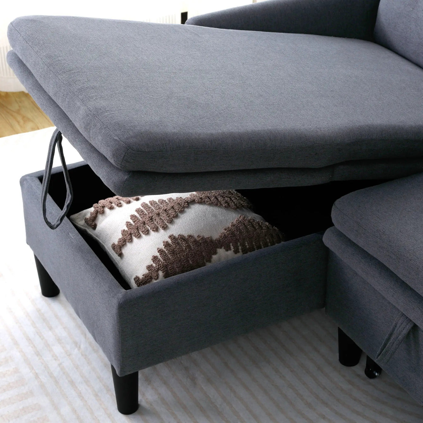L-Shaped Reversible Chaise Sectional Sofa With Storage by HouseOfZazla