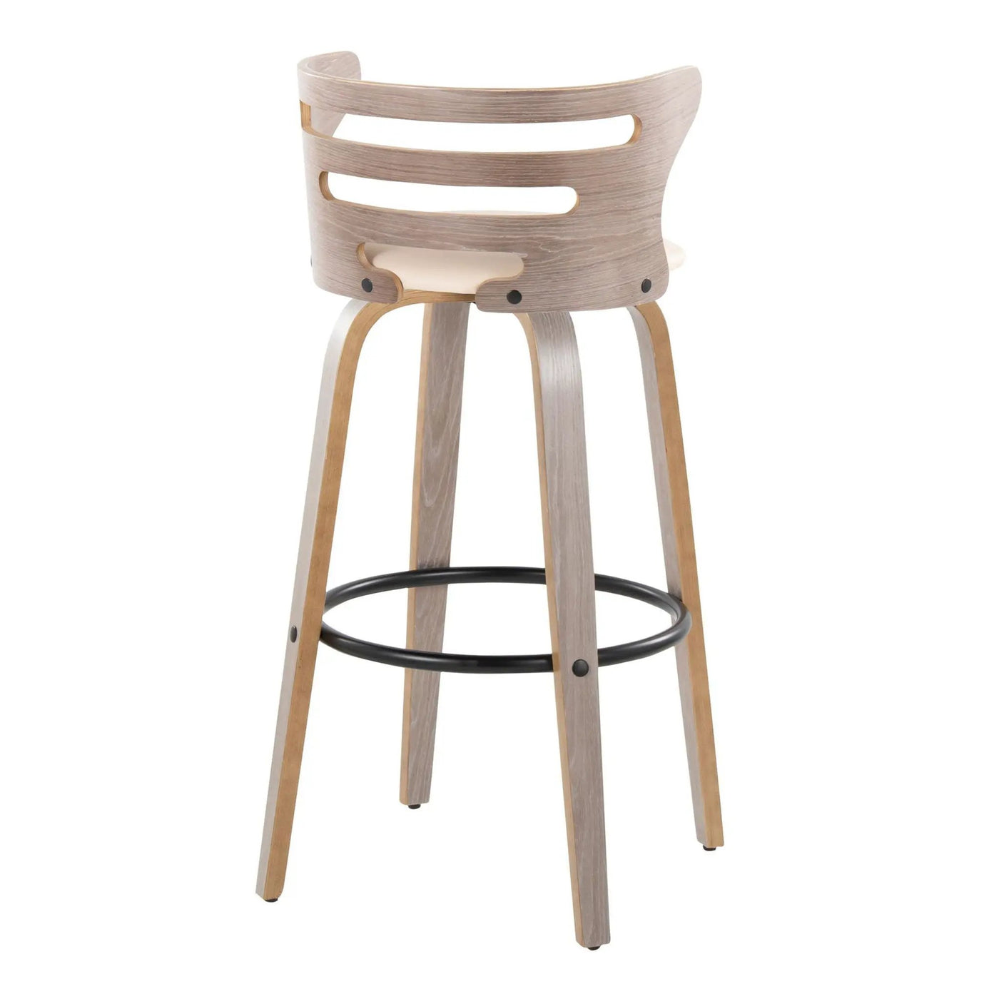Cosini - Mid Century Modern Fixed Height, Barstool & Swivel And Round Footrest (Set of 2) by HouseOfZazla