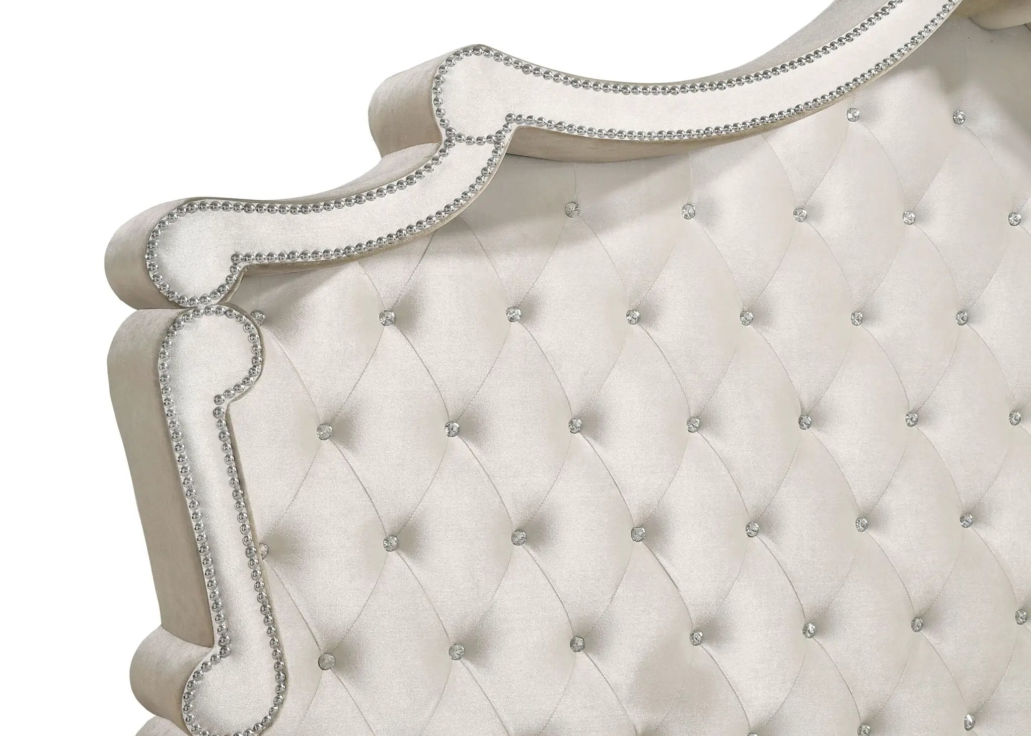 Antonella Upholstered Queen Panel Bed Ivory and Camel by Unique Piece Furniture