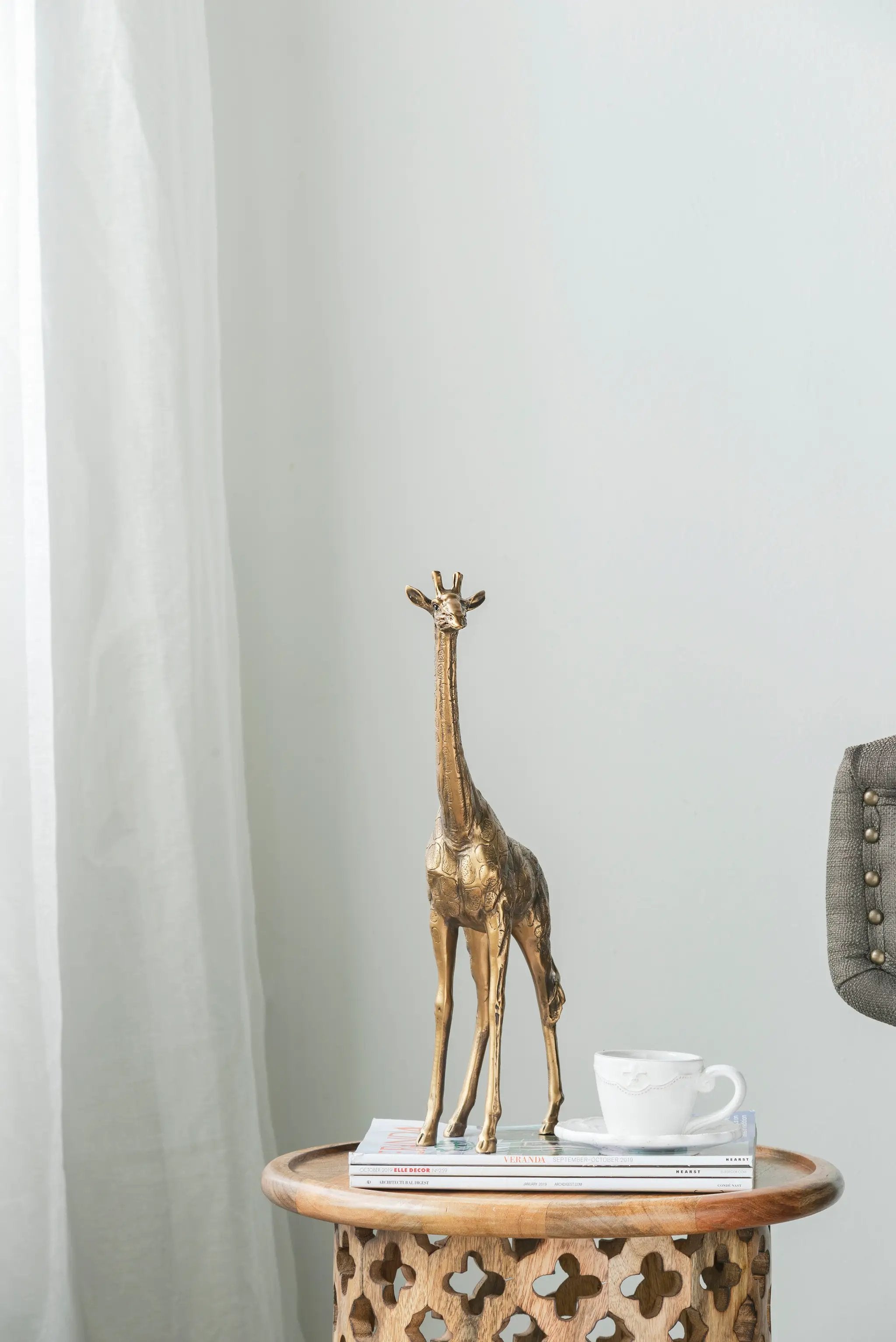 8.3x2.8x15.9" Giraffe Statuette, Animal Statue Decor by HouseOfZazla