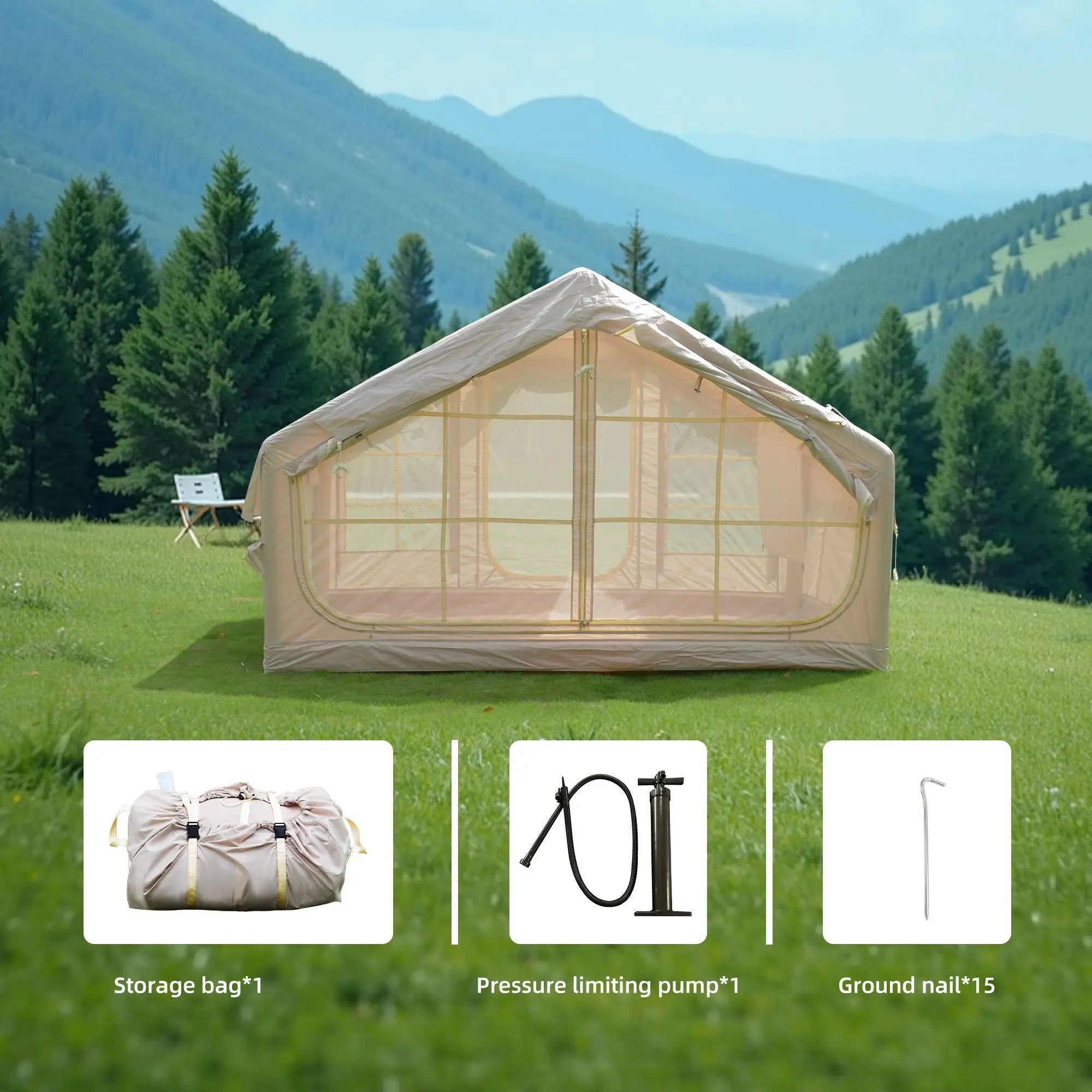 6.3m² Inflatable Camping Tent by HouseOfZazla