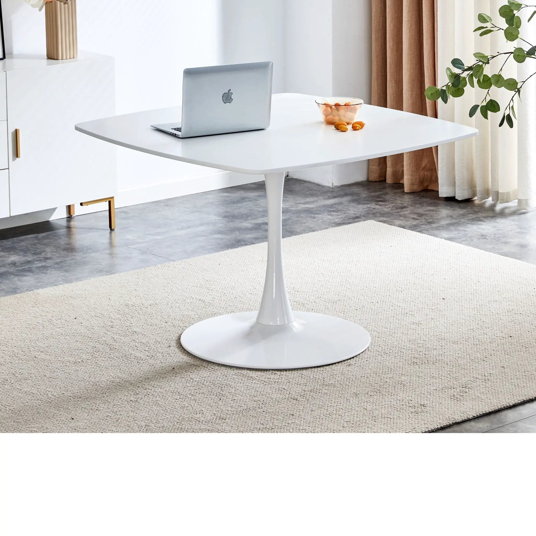 Table Mid-Century Dining Table For 4-6 People With Round Table Top, Pedestal Dining Table, End Table Leisure Coffee Table by HouseOfZazla