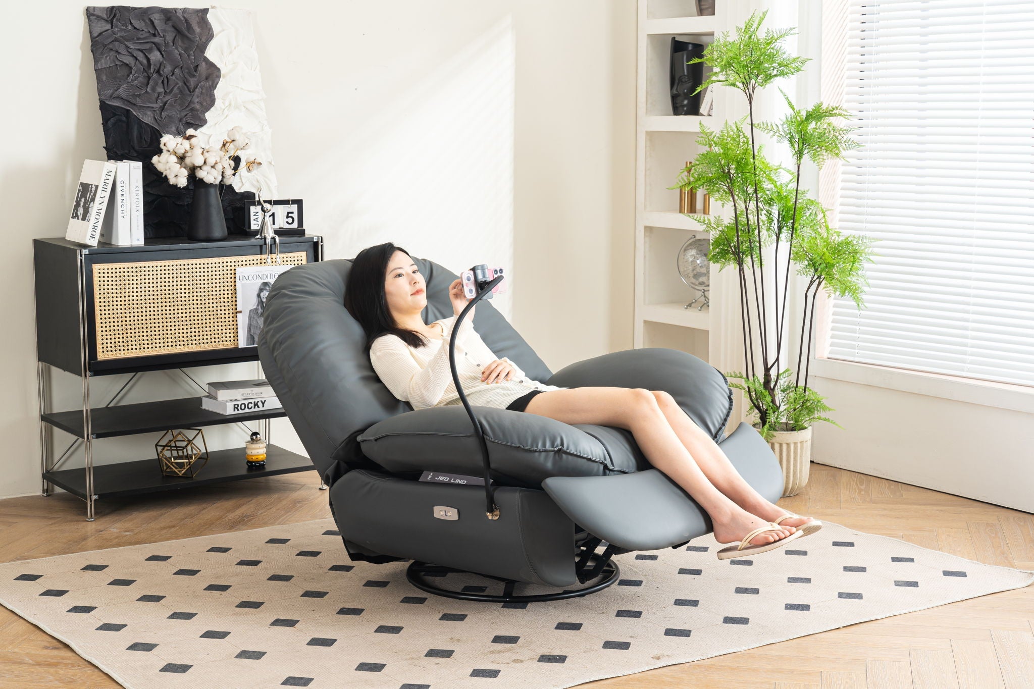 Power Recliner Swivel Glider USB Charger With tooth Music Player, Sleep, Working, Game And Leisure by Unique Piece Furniture