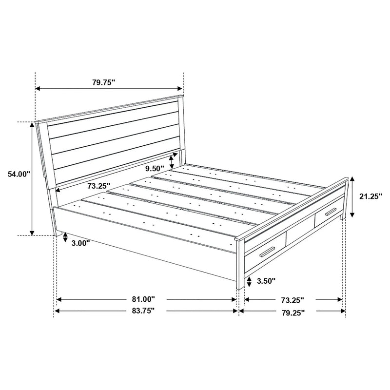 Greely - 5 Piece King Storage Bedroom Set Includes Bed, Nightstand, Dresser, Mirror & Chest - Rustic Brown by HouseOfZazla