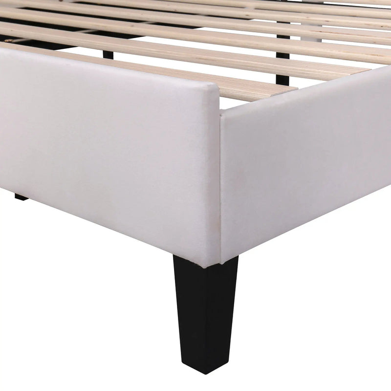 Upholstered Platform Bed With Flower Pattern Headboard by HouseOfZazla