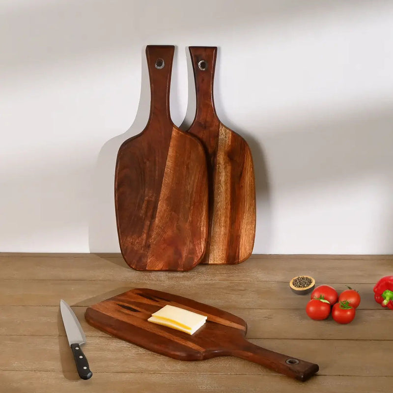 Paddle Cutting Board Chopping Board Mango Wood, Set of 3 by HouseOfZazla