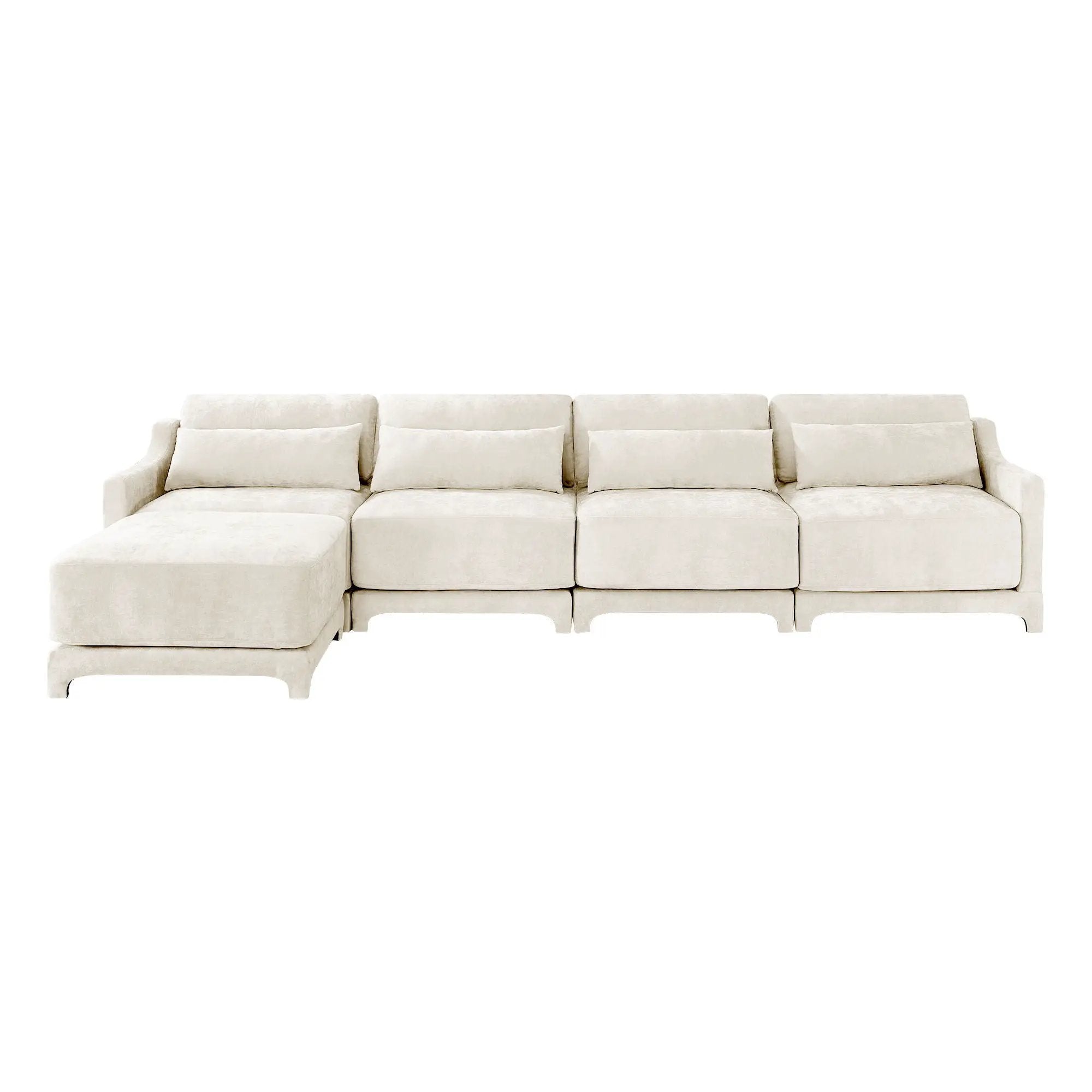 Stylish Sofa With Ottoman And Lumbar Pillows, Ergonomic Design by HouseOfZazla