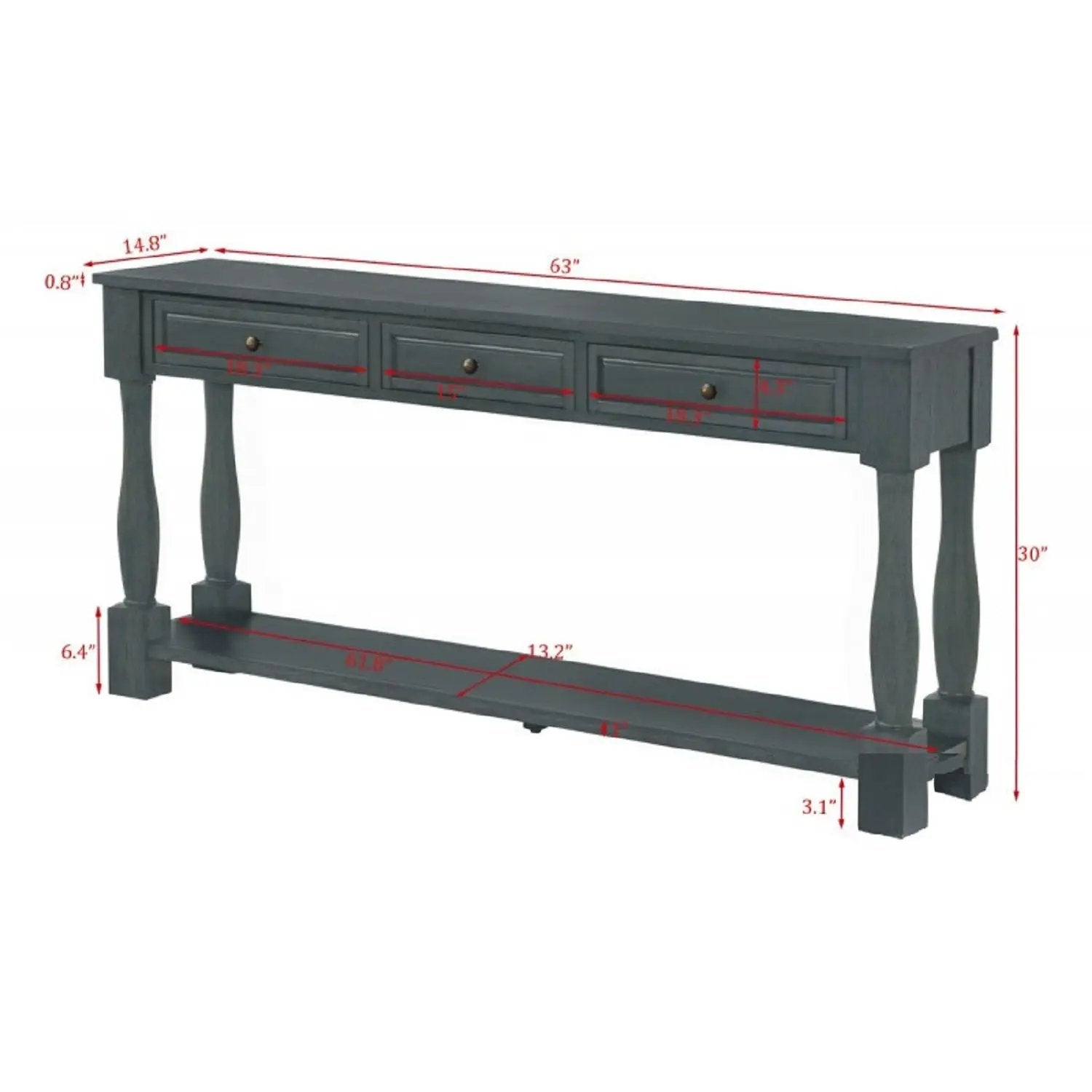 Long Console Table With Drawers And Shelf by Unique Piece Furniture
