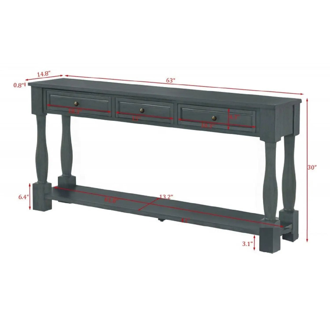 Long Console Table With Drawers And Shelf by HouseOfZazla