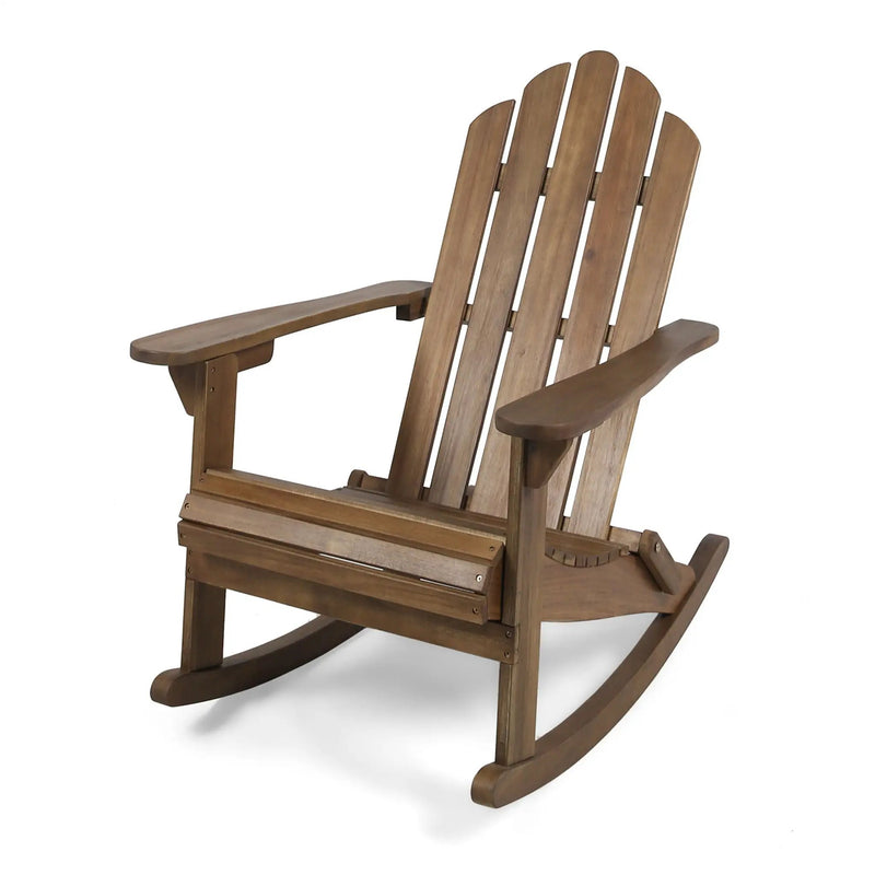 Echoes Outdoor Acacia Wood Adirondack Rocking Chair by HouseOfZazla